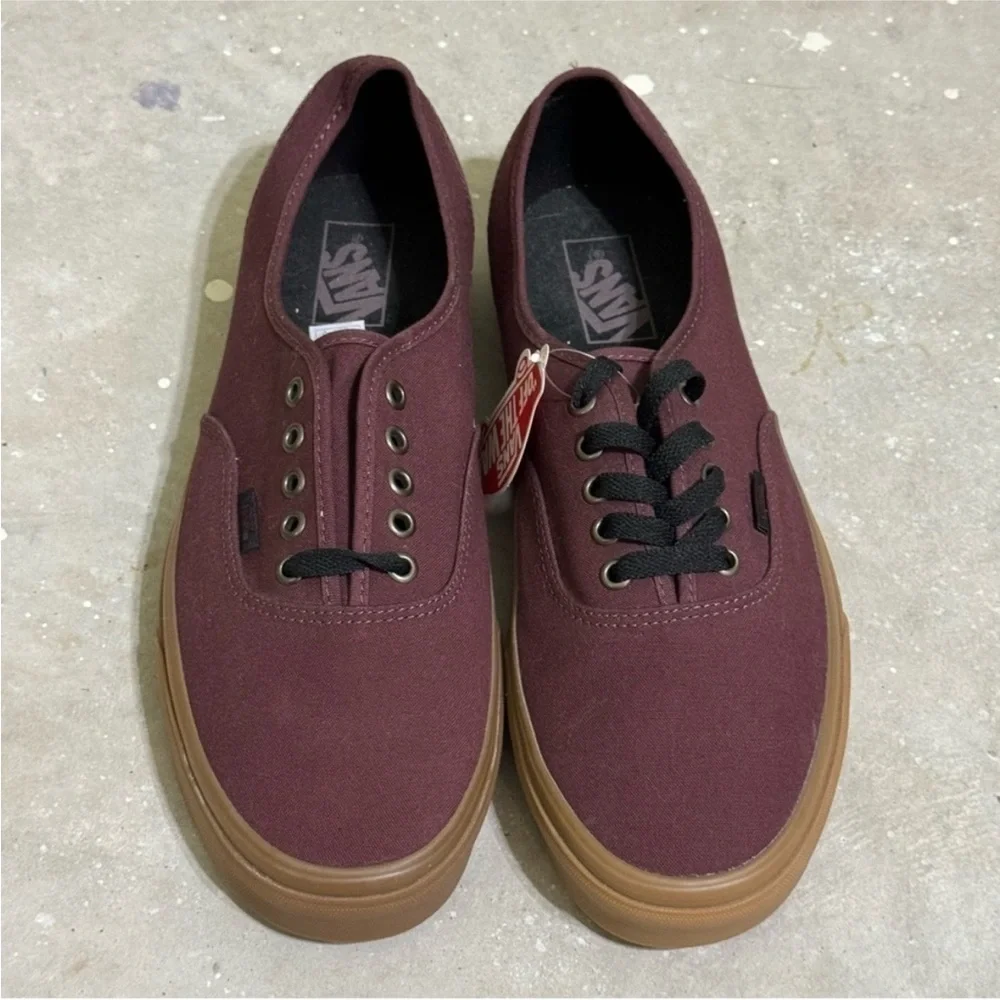 Vans Authentic Light Gum/Burgundy/Port Royale Sneaker Size 11 Men - Picture 3 of 7